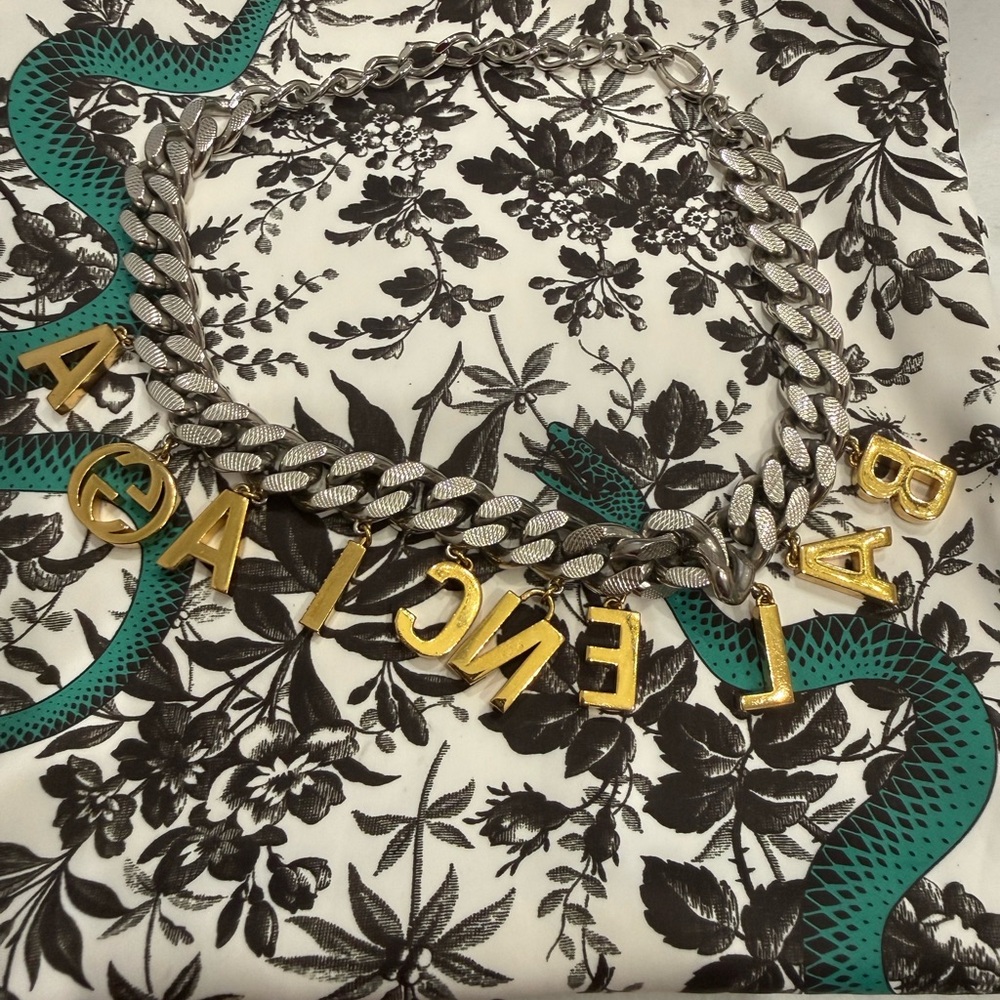 Gucci/Balenciaga Script Choker Necklace - Picture 2 of 10